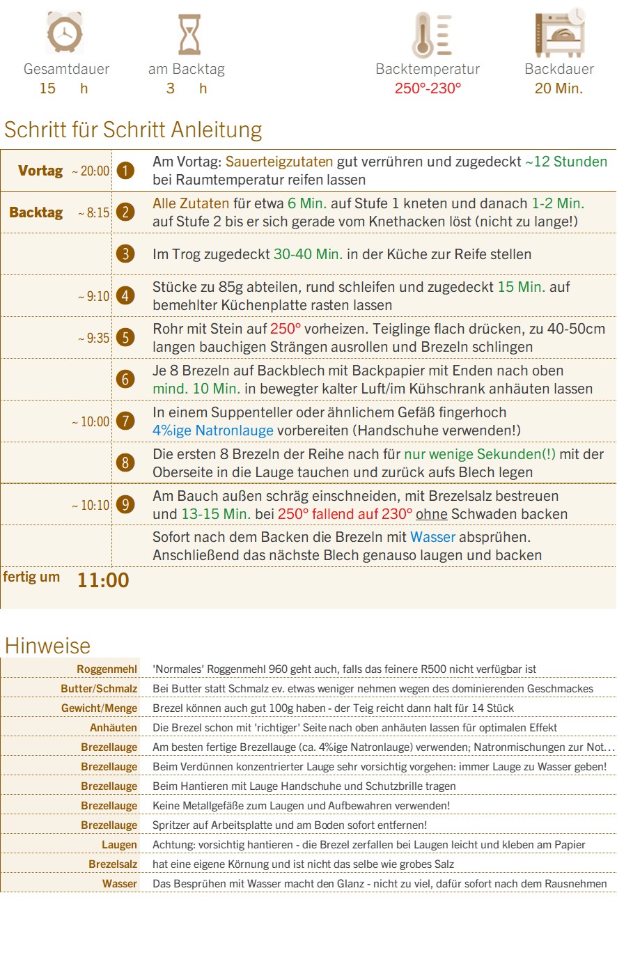 Rezept für Sauerteig Laugenbrezel Schritt für Schritt Anleitung
